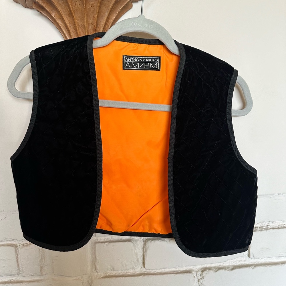 80s velvet crop vest